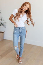 Load image into Gallery viewer, JUDY BLUE- Eloise Mid Rise Control Top Distressed Skinny Jeans
