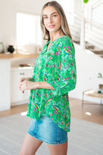 Load image into Gallery viewer, DEAR SCARLETT- Lizzy Top in Emerald and Magenta Paisley
