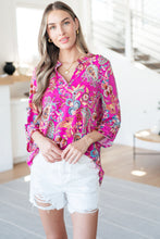 Load image into Gallery viewer, DEAR SCARLETT- Lizzy Top in Magenta Floral Paisley
