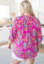 Load image into Gallery viewer, DEAR SCARLETT- Lizzy Top in Magenta Floral Paisley
